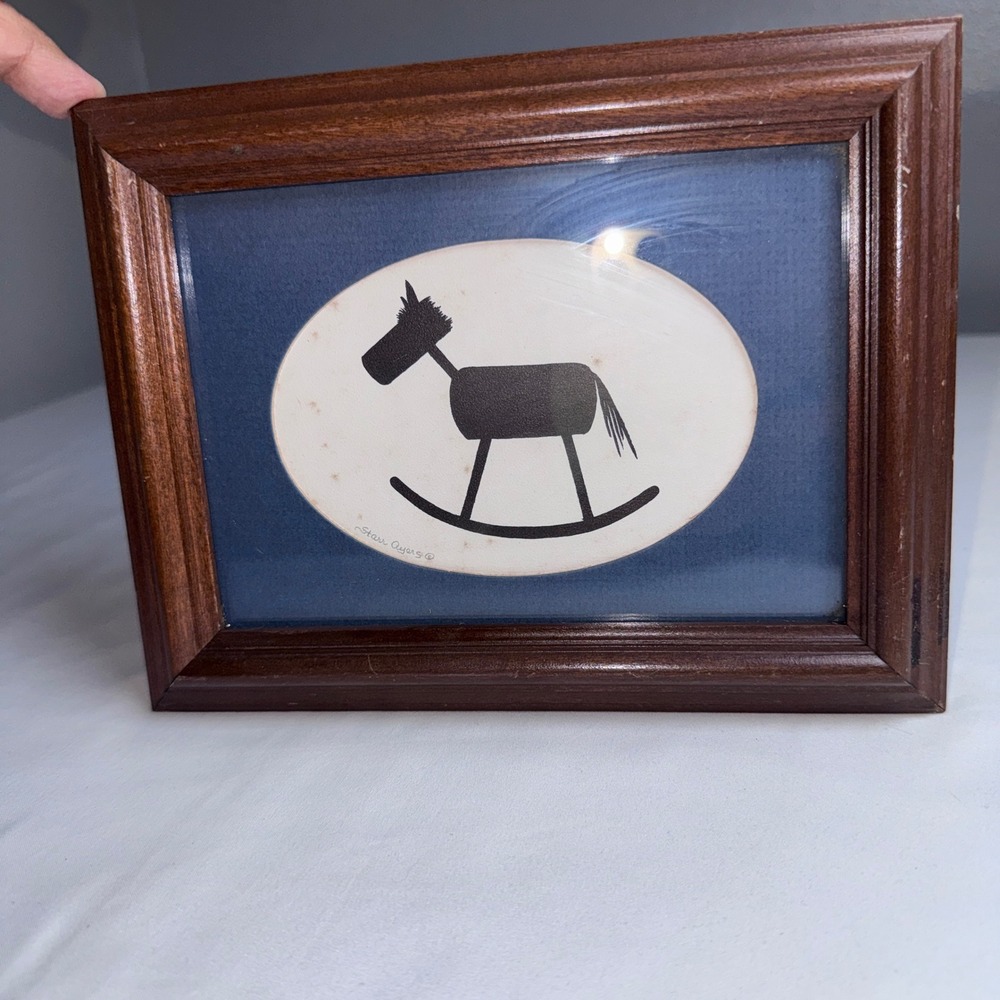 Starr Ayers Folk Art Rocking Horse Silhouette Framed Print North Carolina Artist